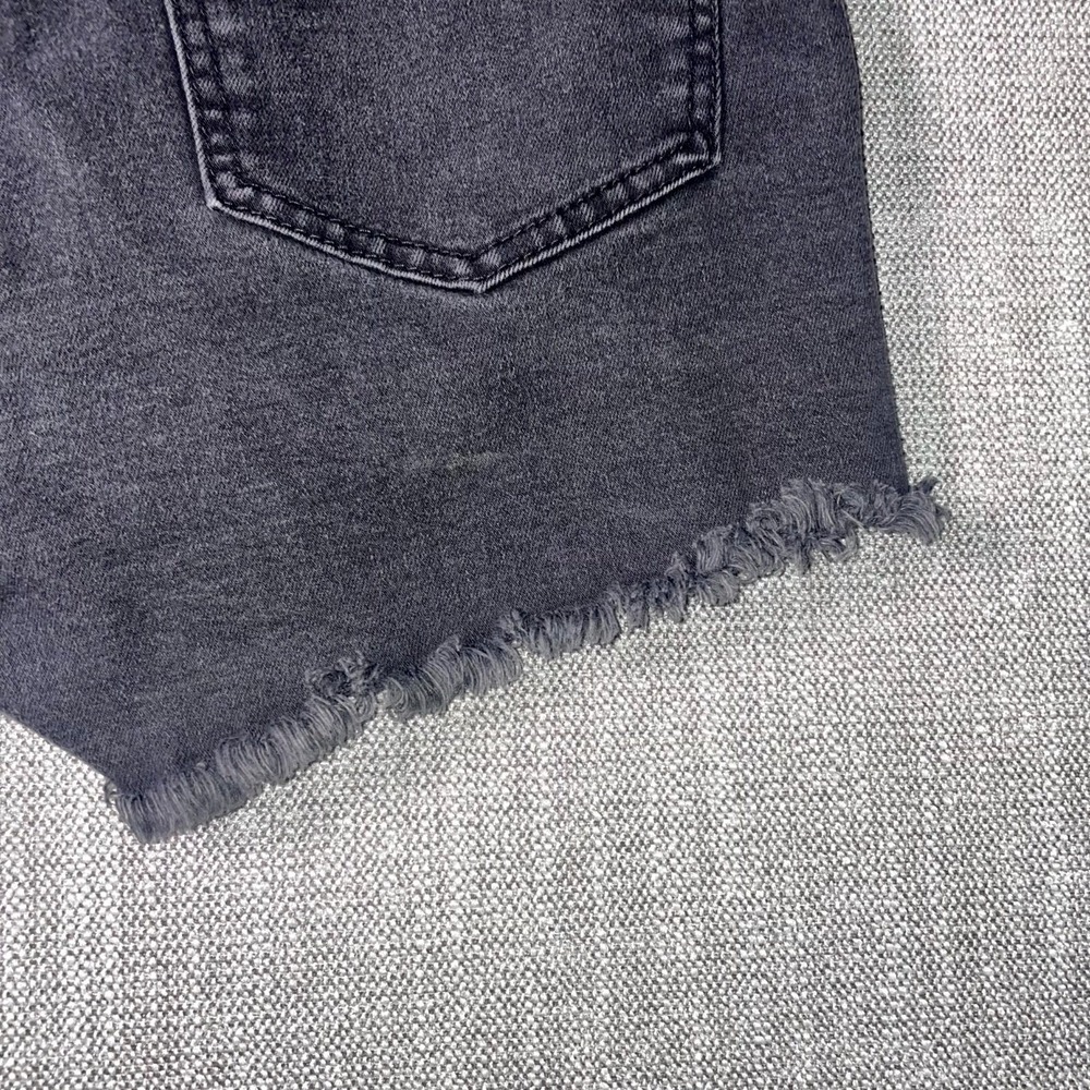 Wax Jean Cut Off Shorts Womens XL Gray Denim Cotton High Rise Distressed Pockets - Picture 8 of 11